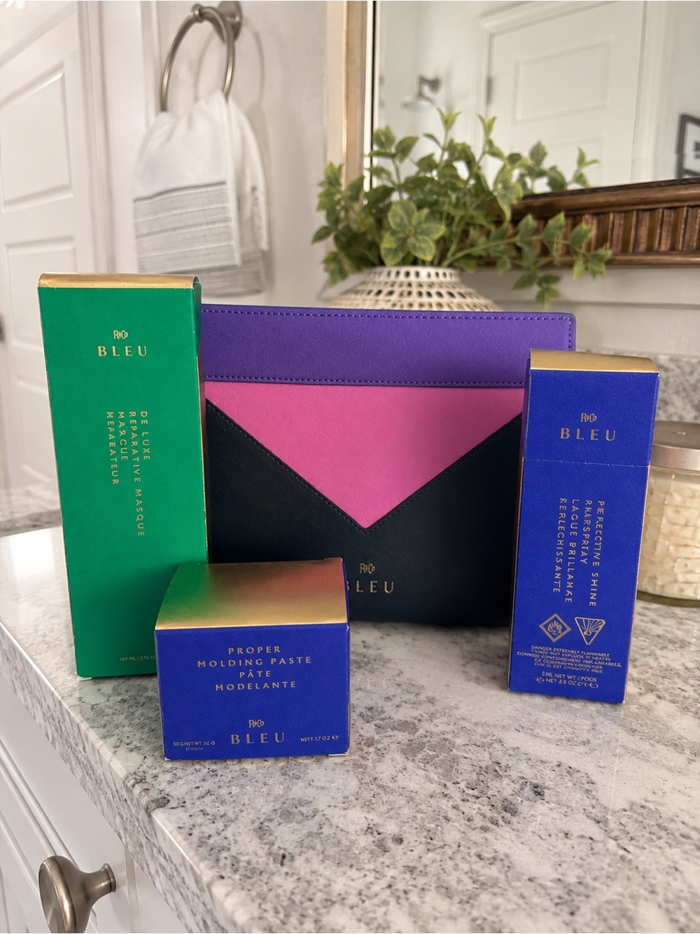 R+Co BLEU Luxury Hair Care Gift Set | Deluxe Reparative Masque + Shine Hairspray